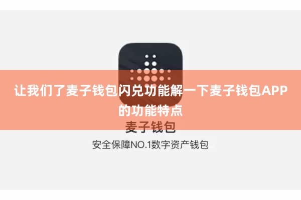 让我们了麦子钱包闪兑功能解一下麦子钱包APP的功能特点