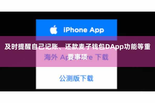 及时提醒自己记账、还款麦子钱包DApp功能等重要事项