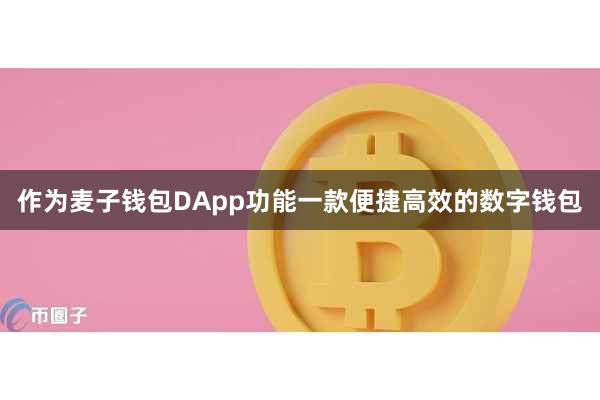 作为麦子钱包DApp功能一款便捷高效的数字钱包