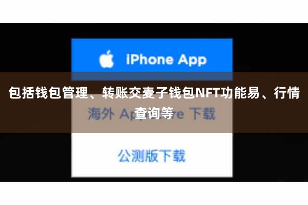 包括钱包管理、转账交麦子钱包NFT功能易、行情查询等